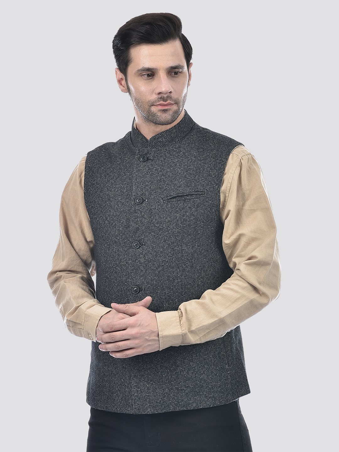 Numero Uno Men Solid Black Waistcoat